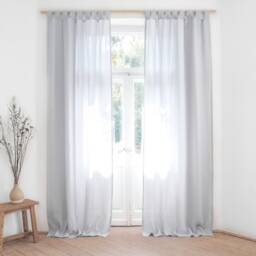 Gray Linen Curtain Panel, Tab Top Drapes, Custom Size Panel - thumbnail 2