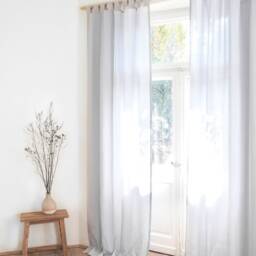 Gray Linen Curtain Panel, Tab Top Drapes, Custom Size Panel - thumbnail 3