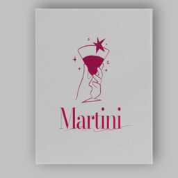 Elegant Martini Cocktail Hand Illustration Minimalist Bar Canvas Wall Art Print Decor Picture Ready To Hang - thumbnail 1
