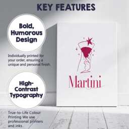 Elegant Martini Cocktail Hand Illustration Minimalist Bar Canvas Wall Art Print Decor Picture Ready To Hang - thumbnail 2
