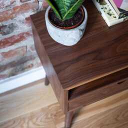 Walnut Wood Nightstand/ Bedside Table - thumbnail 4