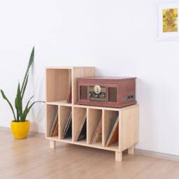 Record Storage Stand, Handmade From Solid Pinewood- Opplysning - thumbnail 2