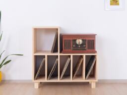 Record Storage Stand, Handmade From Solid Pinewood- Opplysning