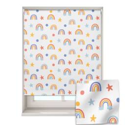 Bright Rainbows & Stars Roller Blind, Children's Made To Measure, Rainbow Colourful Blind