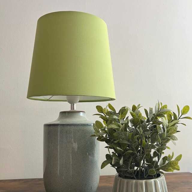Sage Cotton French Drum Lampshade, Empire Sage Green Ceiling Light Shade - image 1