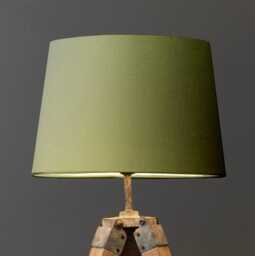 Sage Cotton French Drum Lampshade, Empire Sage Green Ceiling Light Shade