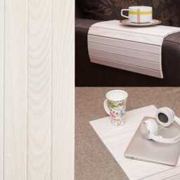 Sofa Tray Table White/Wooden Coffee Lap Desk Small Spaces Arm Gift For Mum Moving - thumbnail 3