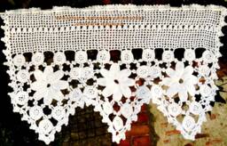 Breeze Curtain, Hand-Crocheted, French Craftsmanship, Sylvette Raisonnier Design, Snow Crystals - thumbnail 1
