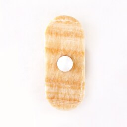 Oval Onyx Stone & Brass Mid Century Sconce Light Modern Wall Fixture Lamp Bedside Lighting Vanity Entry - thumbnail 2