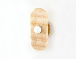 Oval Onyx Stone & Brass Mid Century Sconce Light Modern Wall Fixture Lamp Bedside Lighting Vanity Entry
