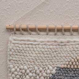 The Indoor Store - Hand Woven Cotton & Wool Grey Wall Hanging, Bohemian/Boho - thumbnail 3