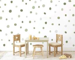 Sage Green Polka Dot Wall Decals 150 Ombre Stickers, Removable Fabric - thumbnail 1