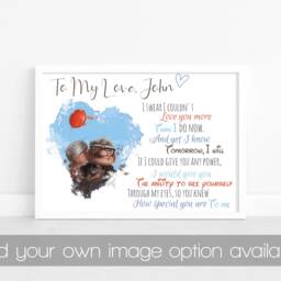 Up Personalised Print Gift For Loved One A4 Husband, Wife, Word Art Love Poem Carl & Ellie Quotes, Gift Her, Him, Print - thumbnail 2