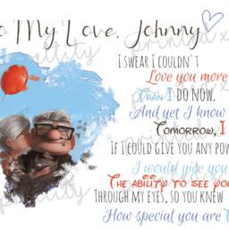 Up Personalised Print Gift For Loved One A4 Husband, Wife, Word Art Love Poem Carl & Ellie Quotes, Gift Her, Him, Print - thumbnail 3