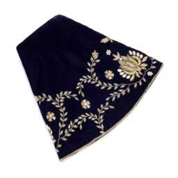 Navy Blue Velvet Christmas Tree Skirt 90 - thumbnail 4