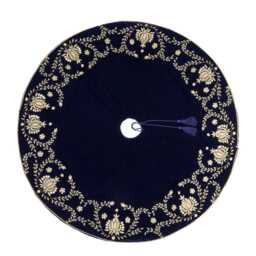 Navy Blue Velvet Christmas Tree Skirt 90 - thumbnail 2