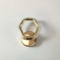 Golden Brass Hexagonal Wall Sconce, Modern Crystal Accent Light, 7W Led Mood Lamp