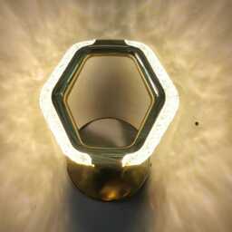 Golden Brass Hexagonal Wall Sconce, Modern Crystal Accent Light, 7W Led Mood Lamp - thumbnail 2