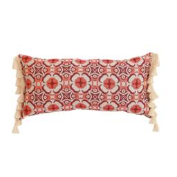 Margeurite Daisy Bolster With Fringe, Decorative Pillow, Cotton Sofa Cushion, Decorative Pillow For Living Room, Bedroom - thumbnail 2