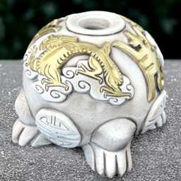 Chinese Aroma Lamp Sculpture Oriental Oil Burner Decoration Cement Geisha Zen Outdoor Incense Holder Asian Inspired Ornament Gift - thumbnail 3
