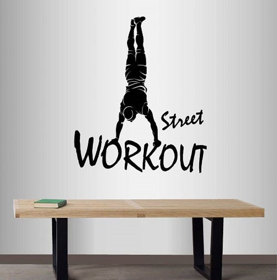 In-Style Decals Wall Vinyl Decal Home Decor Art Sticker Street Workout Strong Man Boy Gym Fitness Sports Athlete Removable Mural Design 54 - image 1