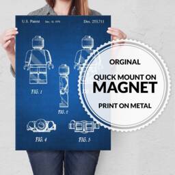 steel Poster - Patent Blueprint Magnet Mounted Full Metal Wall Art Birthday Gift Instruments Sport Gaming - thumbnail 1