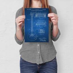 steel Poster - Patent Blueprint Magnet Mounted Full Metal Wall Art Birthday Gift Instruments Sport Gaming - thumbnail 2
