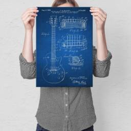 steel Poster - Patent Blueprint Magnet Mounted Full Metal Wall Art Birthday Gift Instruments Sport Gaming - thumbnail 3
