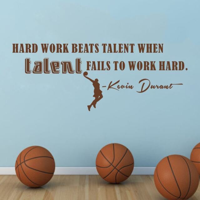 Hard Work Beats Talent When Fails To - Kevin Durant Basketball Sports Motivational Wall Decal Vinyl Art 172 - image 1