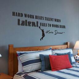 Hard Work Beats Talent When Fails To - Kevin Durant Basketball Sports Motivational Wall Decal Vinyl Art 172 - thumbnail 2