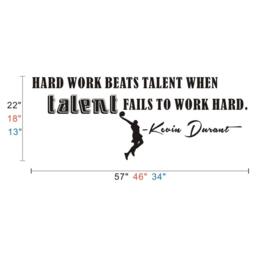 Hard Work Beats Talent When Fails To - Kevin Durant Basketball Sports Motivational Wall Decal Vinyl Art 172 - thumbnail 3