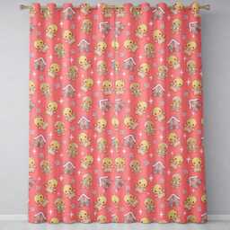 Cute Gingerbread Cookies Candy House Sweets Red Background Seamless Pattern Readymade Eyelet Ring Top Thermal 100% Blackout Curtains - thumbnail 2