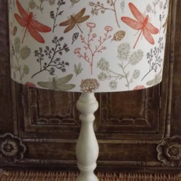 Dragonfly Floral Lampshade Shabby Chic Rustic Country Decor - thumbnail 2