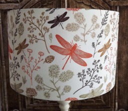 Dragonfly Floral Lampshade Shabby Chic Rustic Country Decor - thumbnail 1