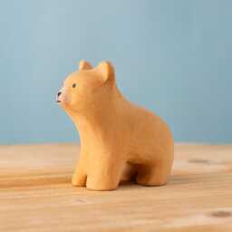Handmade Wooden Toy Set - Bear, Fox, & Story Cubes - thumbnail 2