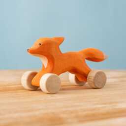 Handmade Wooden Toy Set - Bear, Fox, & Story Cubes - thumbnail 3