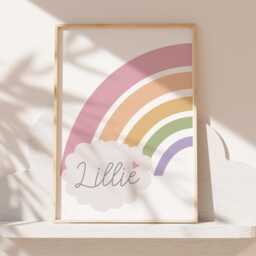Set Of 3 Twins Bedroom Prints, Sibling Playroom, Brother Sister Wall Art, Pastel Colours, Rainbow Decor, Shared - thumbnail 2