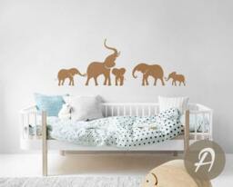 Elephant Wall Decal Nursery Large Decor With Elephant Wall Sticker Elephants Art Removable Vinyl -Ai005 - thumbnail 2