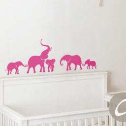 Elephant Wall Decal Nursery Large Decor With Elephant Wall Sticker Elephants Art Removable Vinyl -Ai005 - thumbnail 3