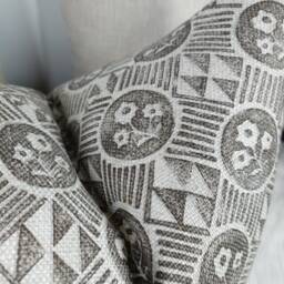 Zoffany Diamonds & Flowers Charcoal Cushion Cover Geometric & Floral. Pillow Throw Cover - thumbnail 2