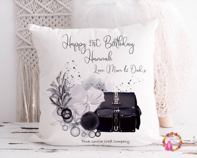 Birthday Cushion, 18Th 21st Cushion, Gift, Gift, Handbag & Shoes, Gift For Her, Gift Her - image 1