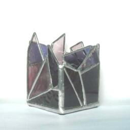 Purple Stained Glass Candle Holder - thumbnail 3