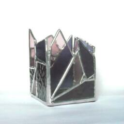 Purple Stained Glass Candle Holder - thumbnail 2