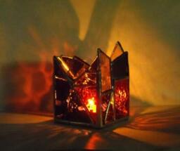 Purple Stained Glass Candle Holder - thumbnail 4