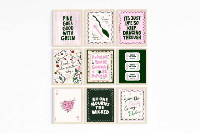 9 Art Prints, Dancing Through Life Print Poster, Changed For Good, Pink Goes Good With Green Art, Movie Theatre Broadway - image 1