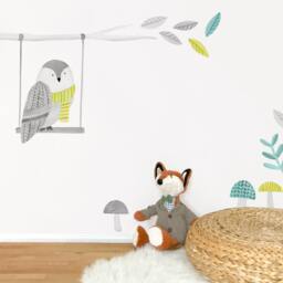 Watchful Owl - Fabric Wall Decal Woodland Mej - thumbnail 4