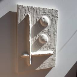 Japandi Wall Art, Textured Artwork For Wabi Sabi Sculptural Plaster Art Lover, Boho Hanging, Modern Abstract Relief Sculpture - thumbnail 2