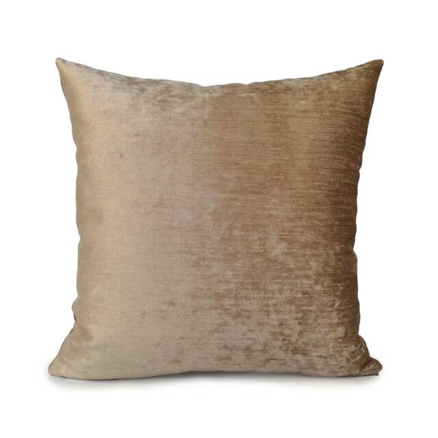 Dark Beige Pillow Cover, Throw Decorative Cushion Pillowcase, Accent Pillow, Velour Blend Cover - image 1