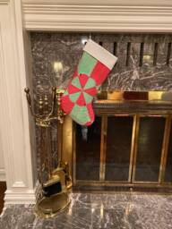Handmade Vintage Hand Stitched Quilt Pinwheel Christmas Stocking Made in Usa