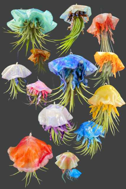 Handmade Clay Jellyfish Air Plant Holder - image 1